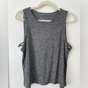 Beyond Yoga Spacedye Cross Tank in Gray, Size M